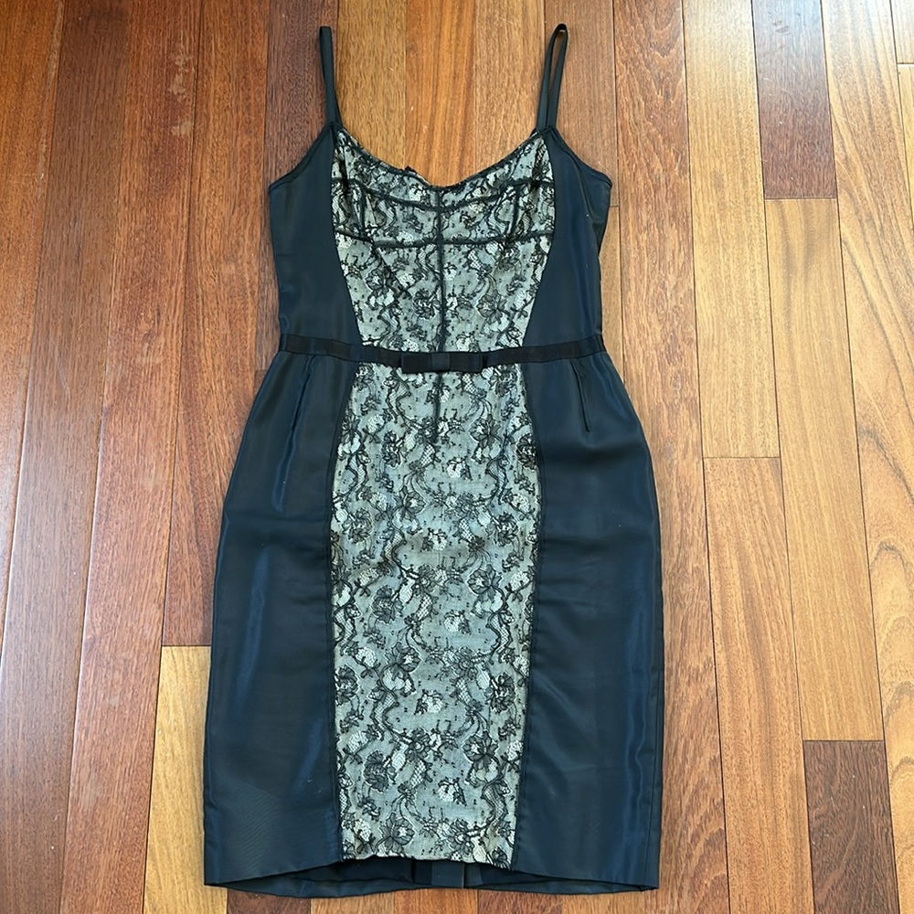 Stunning Dolce & Gabbana Black Lace Bow Midi Dress D&G LBD Authentic